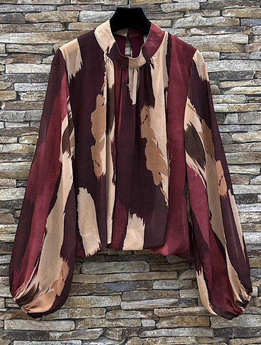 Blouse ANALLA avec manches fluide romantique, chic et tendance avec doublure en viscose