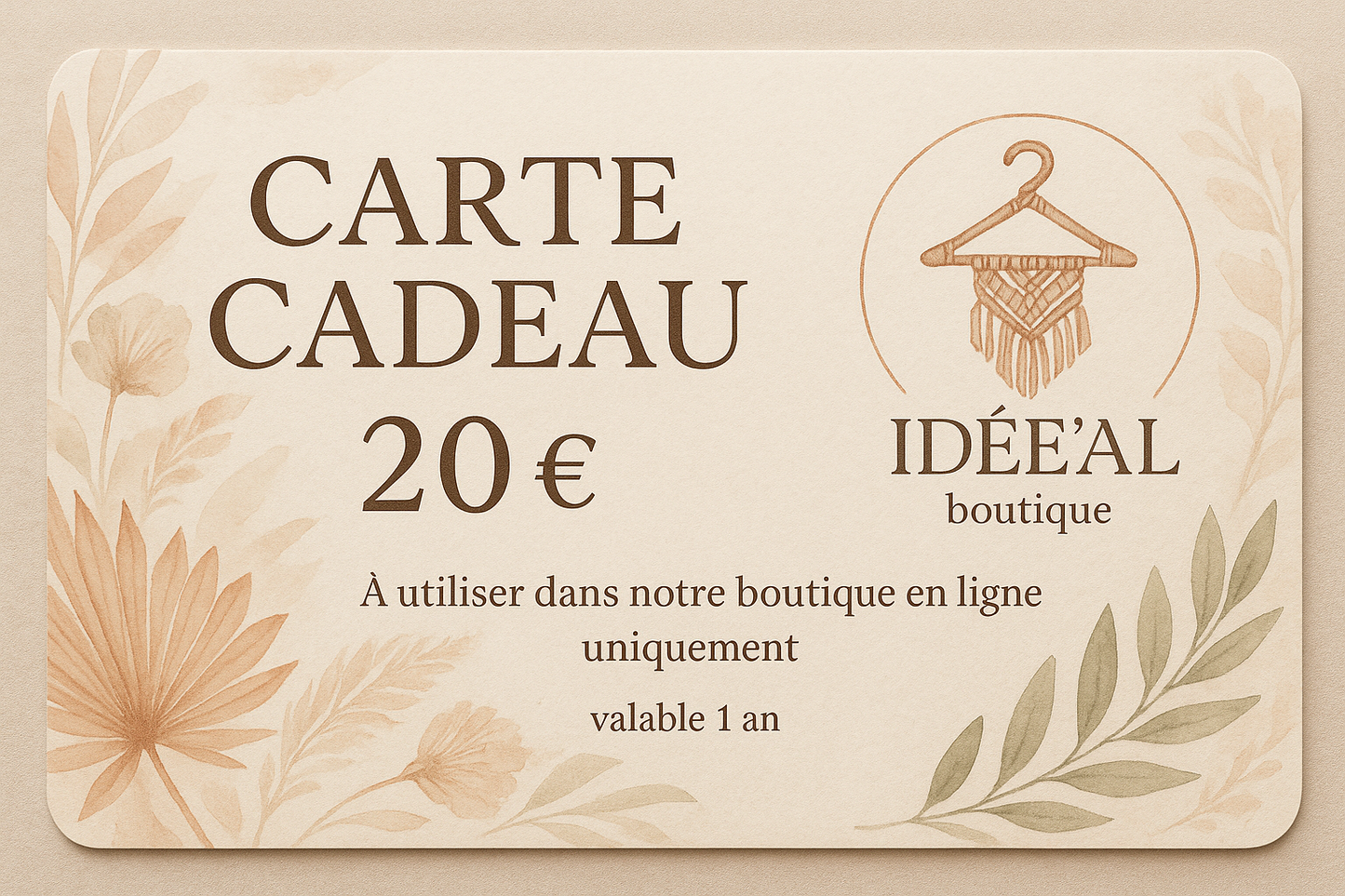 CARTE CADEAU - IDÉE-AL