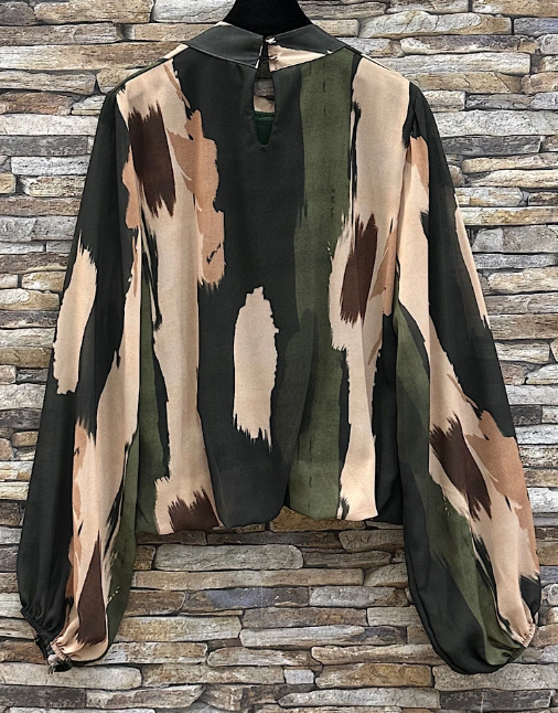 Blouse ANALLA avec manches fluide romantique, chic et tendance avec doublure en viscose