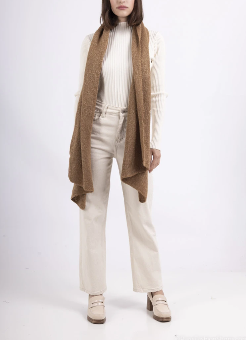 Echarpe uni brillant doré