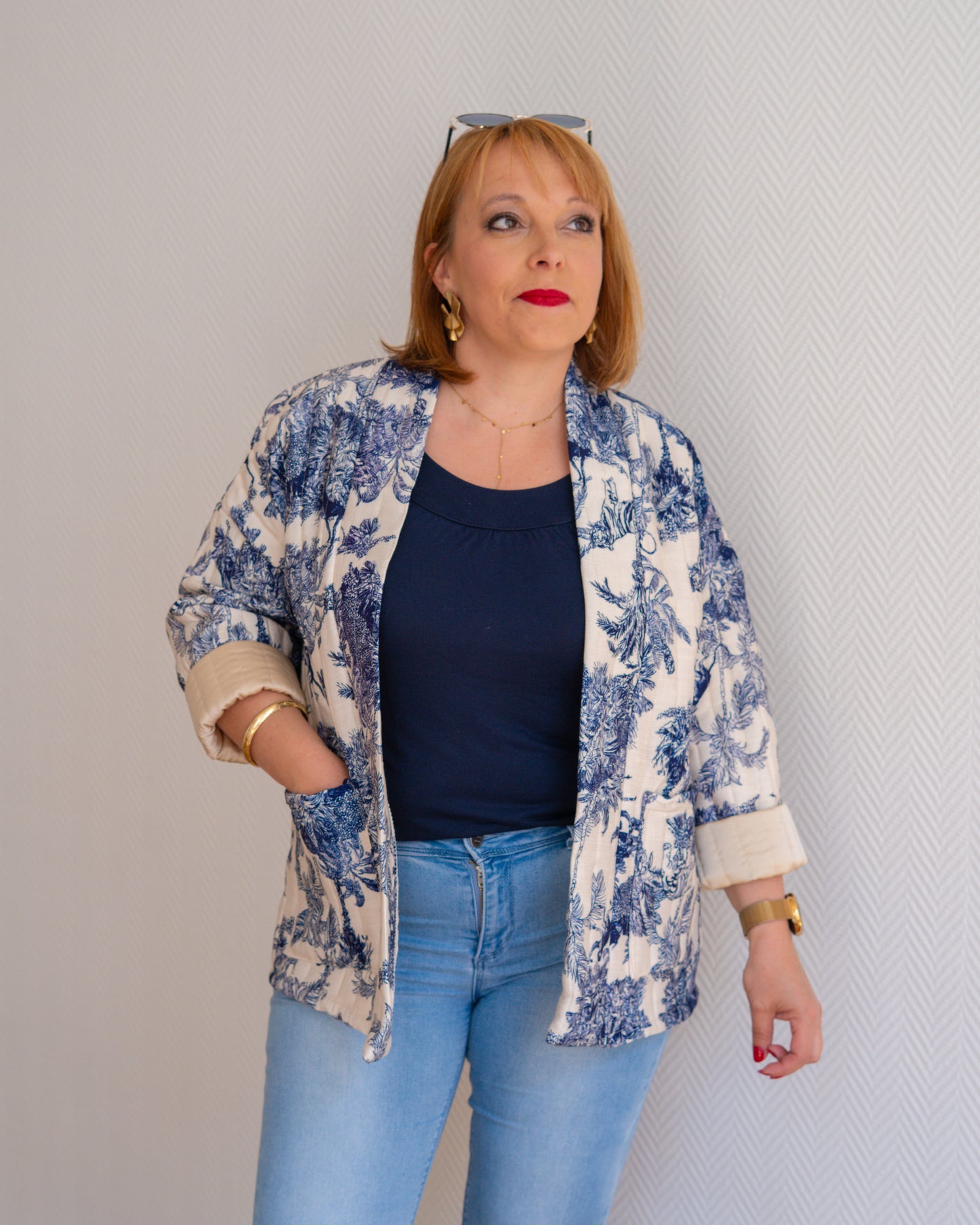 Veste matelassée florale