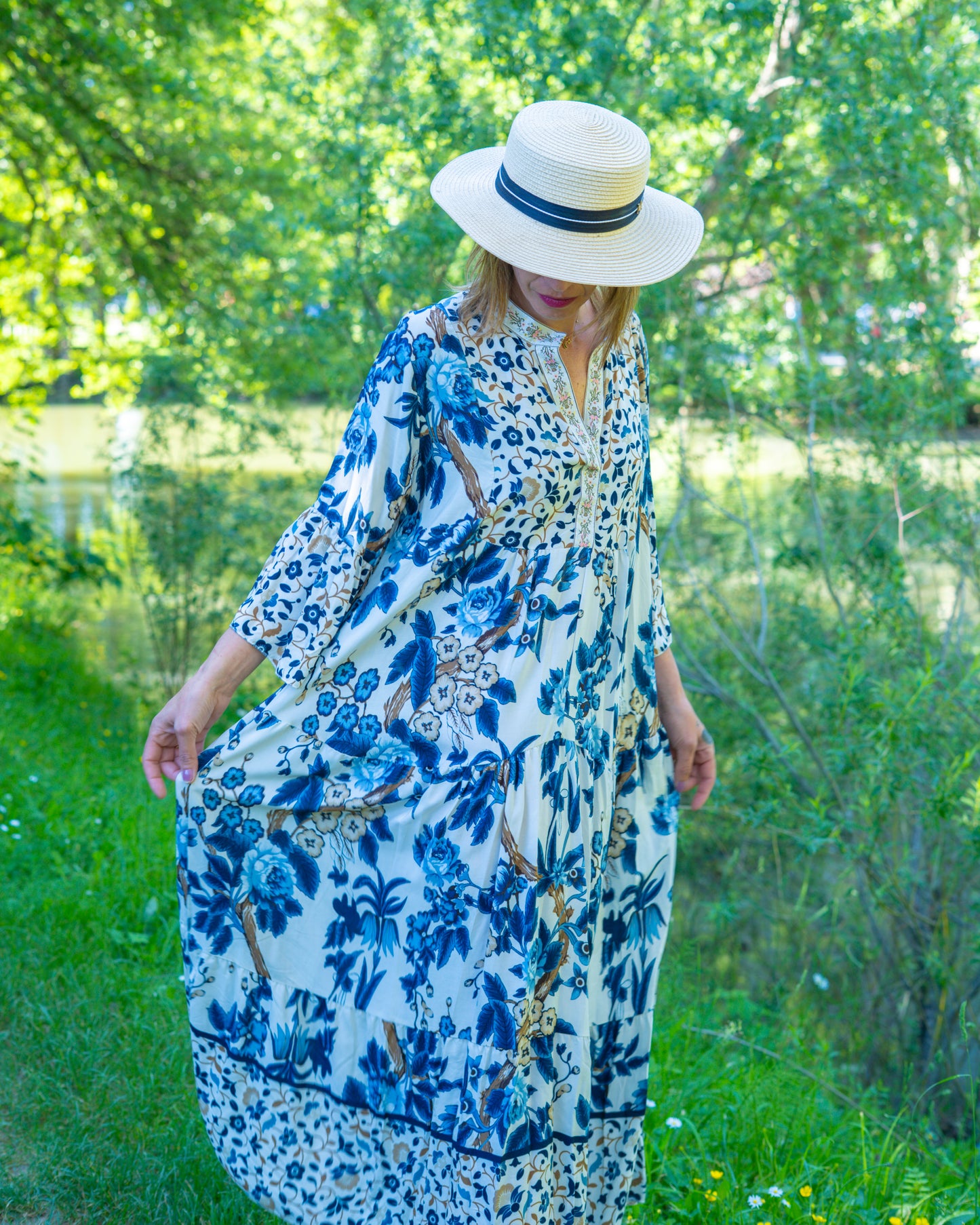 Robe longue imprimée