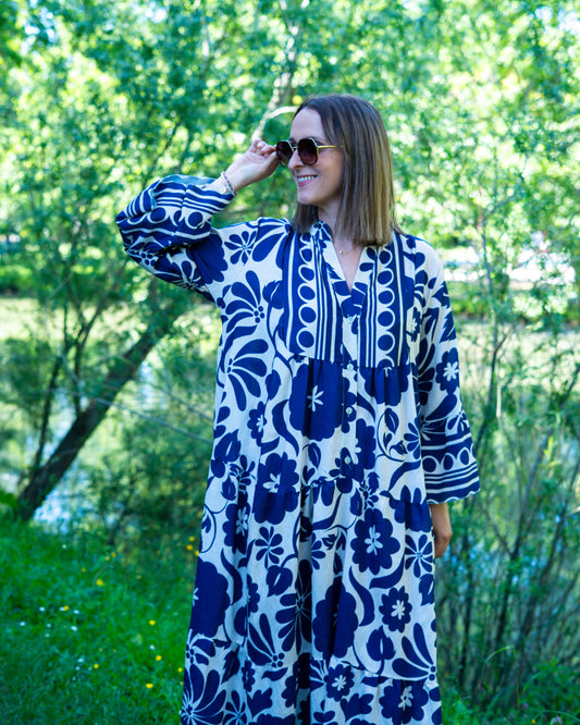 Robe longue fluide imprimé floral