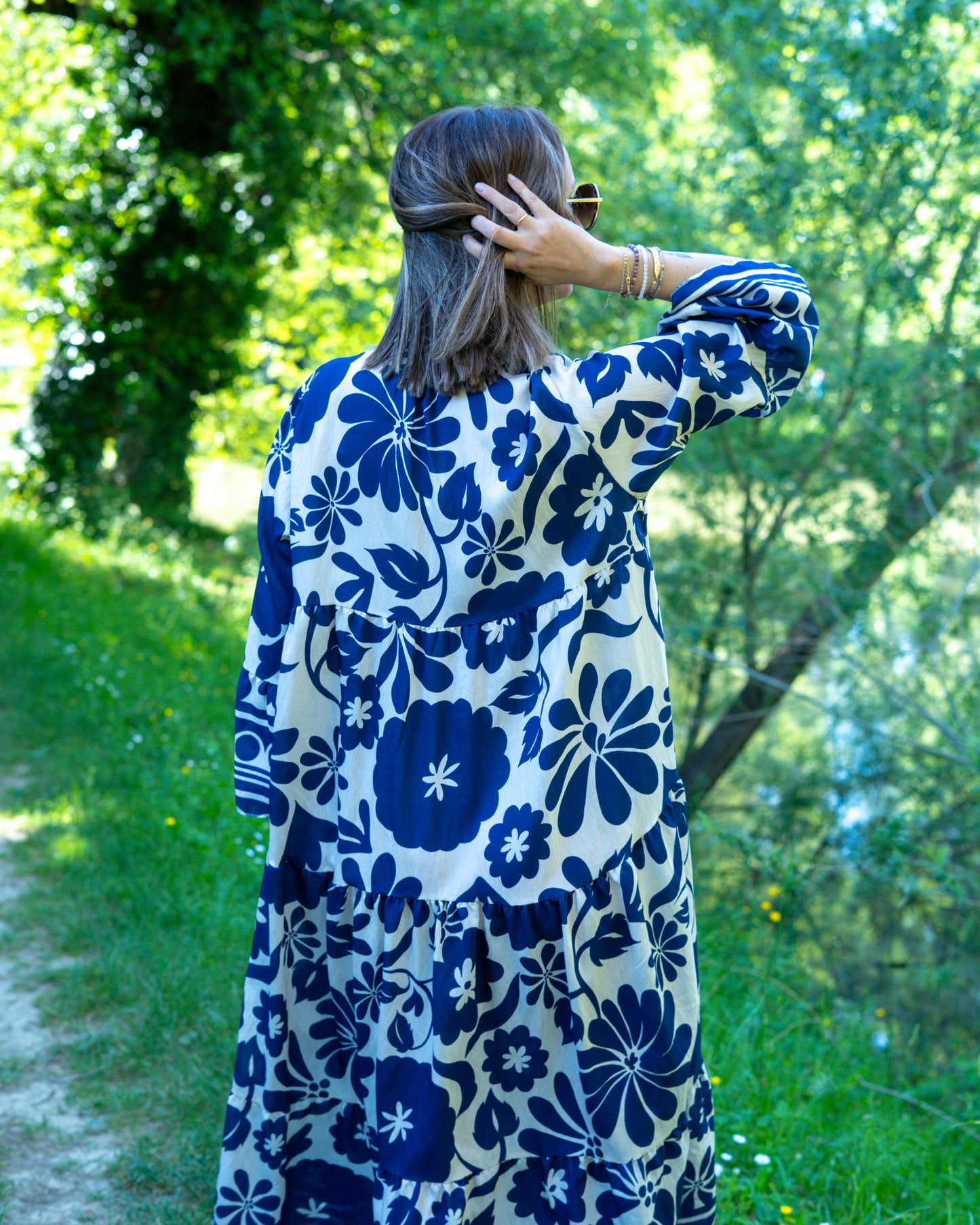 Robe longue fluide imprimé floral