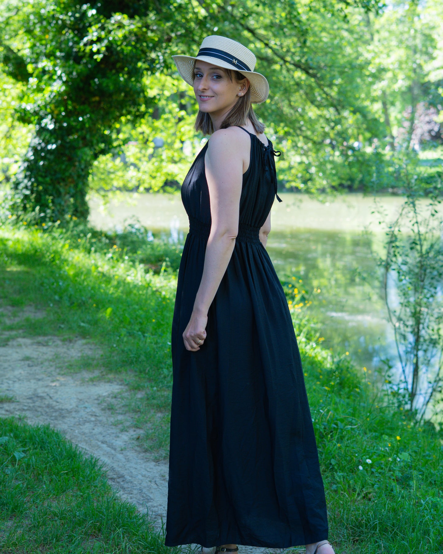 Robe longue avec fente