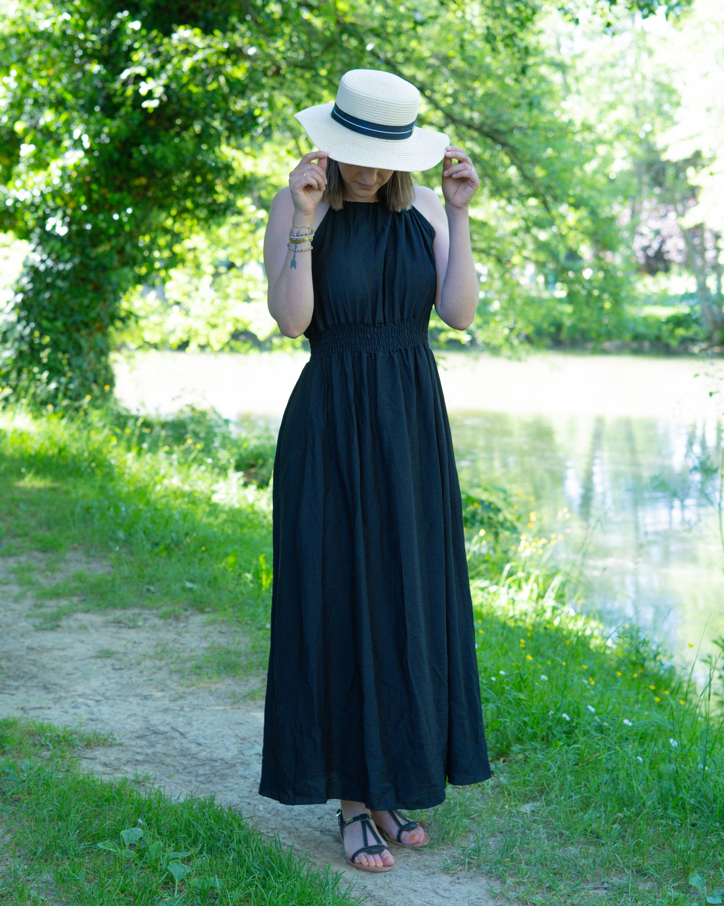 Robe longue avec fente