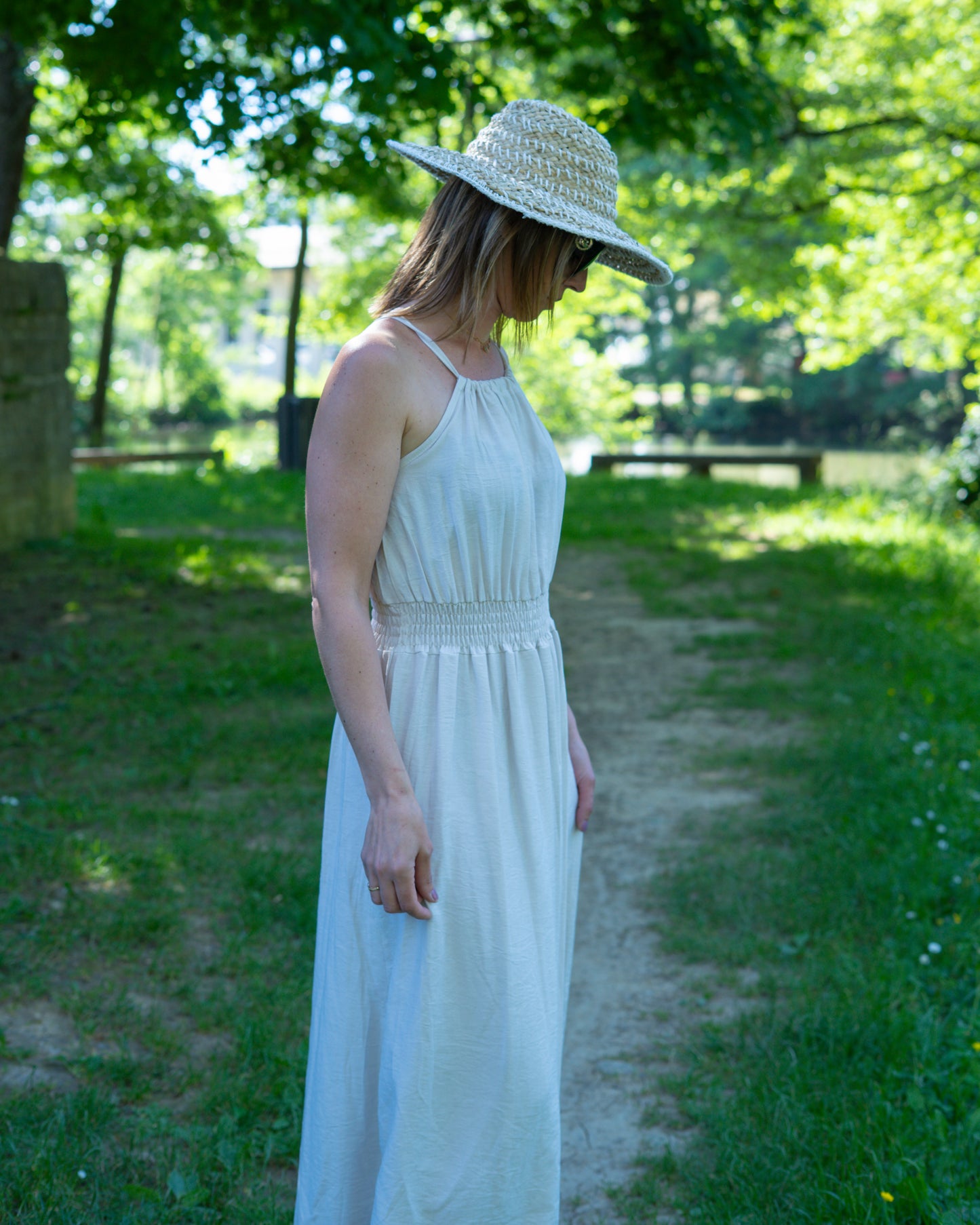 Robe longue avec fente